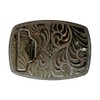 H27 Western Cowboy Buckle with Embossed Details, metallic silver, L