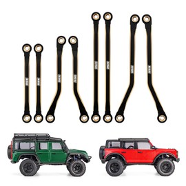 INJORA Chassis Handlebar Sat with High Ground Clearance Brass Black Coating Link for 1/18 TRX4M Upgrade Parts RC Crawler Tuning, 48 g