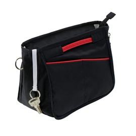 Joqixon Bag Organiser Bag in Bag, Nylon Handbag Organiser with Zip, Inner Pockets for Handbags, Women's Cosmetic Bag, Bag Organiser, black, handbag organizer