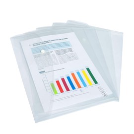 Rapesco 0695 Popper Wallets, A4+ / Foolscap, Clear Transparent, Pack of 5