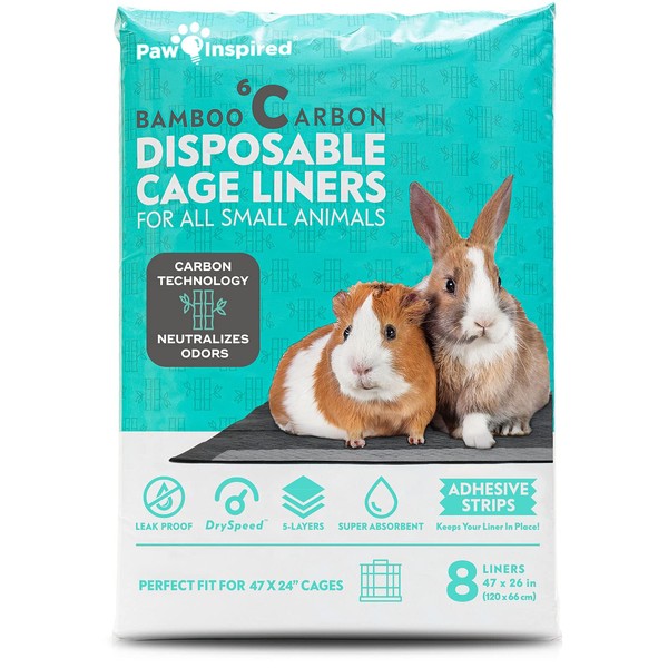 Paw Inspired Disposable Guinea Pig Cage Liners | Bamboo Charcoal