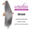 WUDAS Silver Gray Braiding Hair 28 Inch Long Pre Stretched