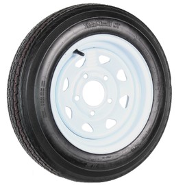 eCustomrim Trailer Tire On Rim 4.80-12 480-12 4.80 X 12 12 in. Load Range B 5 Lug White Spoke Wheel - 2 Year Warranty w/Free Roadside