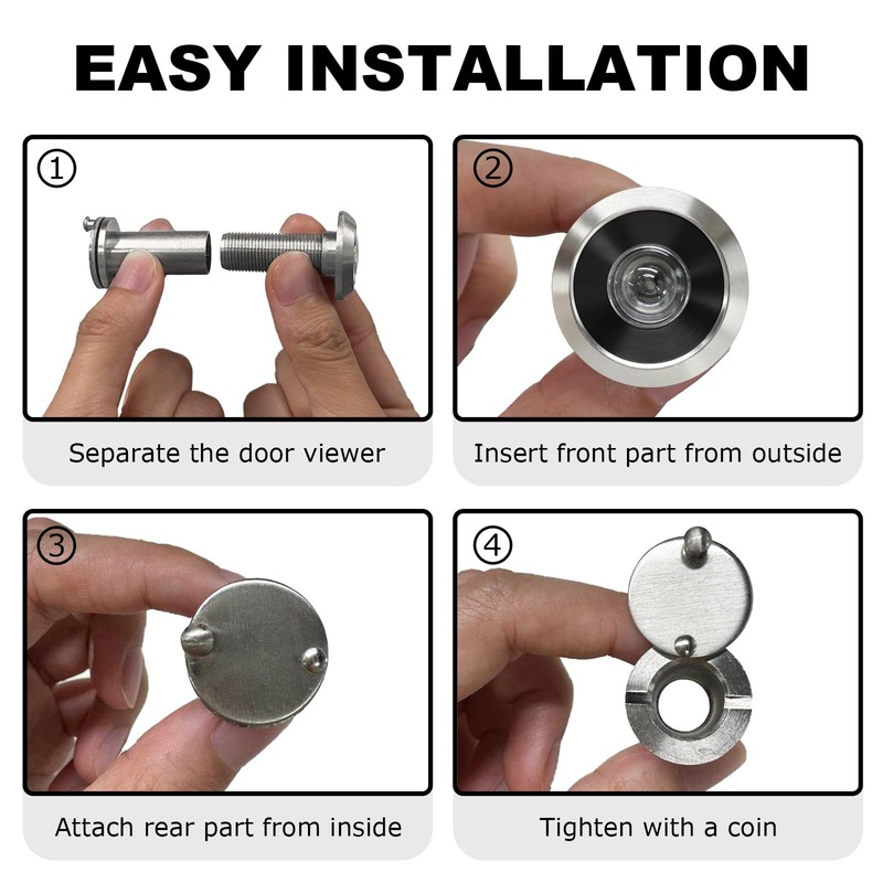 MEINUOKA 200°Wide Angle Door Viewer Peephole with Privacy Cover, Fits