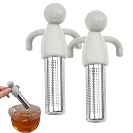 2PCS Tea Strainer for Loose Tea - Stainless Steel Mesh Tea Infuser with Handle & Drip Tray, Reusable Tea Filter for Loose Leaf Tea, Herbal Blends & Spices