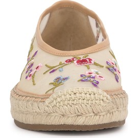 Jessica Simpson Women's Lucciea Ballet Flat, Multi/Praline Floral Embroidered Mesh, 9.5