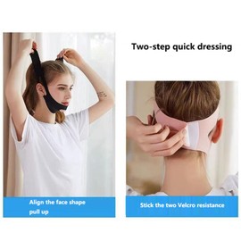 PPGE Home Anti-Mouth Snoring Adult Face Mask Bandage Headgear, Stop Noise Anti Snoring Chin Strapfor Men and Women, Reusable Chin Strap Snoring Solution, Effectively Reduce Snoring(Color:Pink)