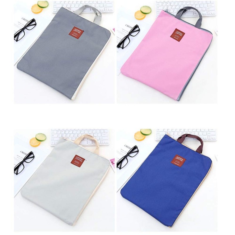 A4 Multifunctional File Folders Portable Canvas Document Wallets Waterproof Zipper