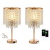 Crystal Table Lamps Set of 2, Gold Lamps for nightstand
