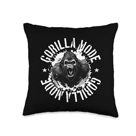 Motivation Fit Style Inc Beast Gorilla Mode | Bodybuilding Boxing Gym Workout Throw Pillow, 16x16, Multicolor