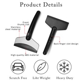 ZEACCT 2 Pack Car Ice Scraper, Car Windshield Ice Scraper, Car Ice Scraper No Scratches, Car Snow Removal and Defrost Tool, Plastic Rubber Edge Scraper, Fits Any Vehicle Windshield