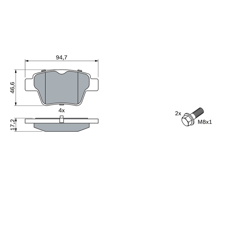 Bosch 0986494099 Brake Pad Set