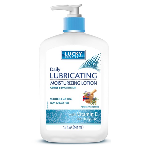 Lucky Super Soft Lubricating Lotion Vitamin E, 15 Fluid Ounce