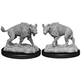WizKids Deep Cuts Unpainted Miniatures: Wave 14: Hyenas - Unpainted/Primed Dungeons and Dragons Miniature by WizKids – Compatible with DND and Other Tabletop RPG Games TTRPG