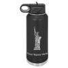 LaserGram 32oz Double Wall Flip Top Water Bottle With Straw,