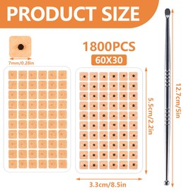 HAMKU 1800 Stück Ohrsamen Akupunktur, Ohrmassage Aufkleber,Einweg-Ohrsamen,Akupunkturstift,Meridianstift Akupressur Stab,Akupressurstift Massage Stift,Multi-Konditionsmassage