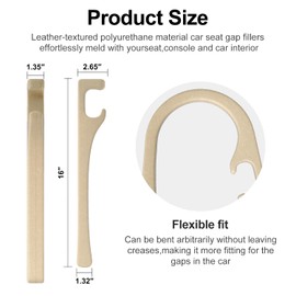 JAGAOSL Car Seat Gap Filler, Universal Fits Car SUV Truck PU Leather Crevice Blocker, Between Seat and Center Console, Stops Cellphone Wallet Keys Coins from Dropping, 2 Pack Beige