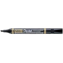 Pentel Pack of 3 Permanent Markers N860, Chisel Tip, Black