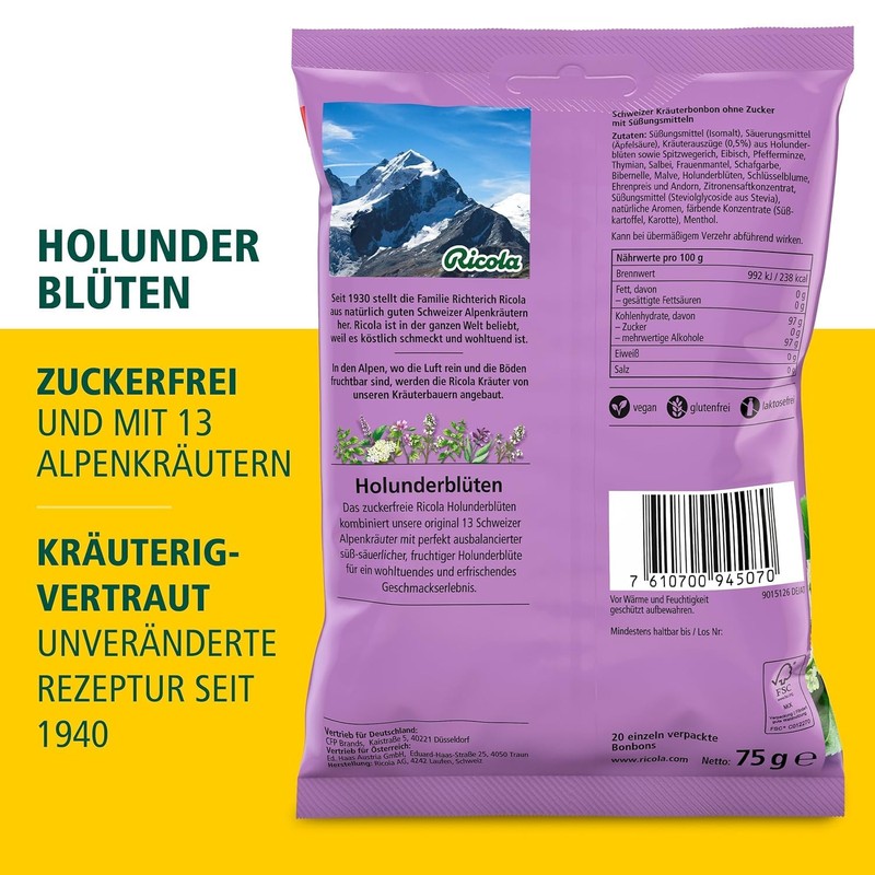 Ricola Holunderblüten Beutel, 75 g