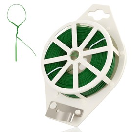 Green Floral Wire with Cutter, 100M Length, 22 Gauge - Durable Iron Florist Wire for Wreath Making, Flower Arrangements, Crafts, and Garland Decorations - Flexible and Corrosion-Resistant