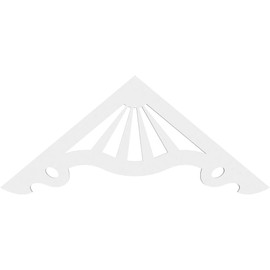 Ekena Millwork GPP048X020X100MAR Marshall Architectural Grade PVC Gable Pediments, 48"W x 20"H x 1"P (10/12) Pitch