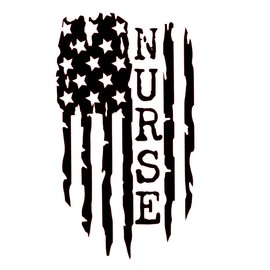 Custom Nurse Vinyl Decal - Distressed Flag Bumper Sticker, for Tumblers, Laptops, Car Windows - Pick Size and Color