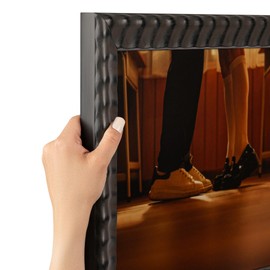 ArtToFrames 30x42 CM / 11.81x16.54 INCH Multi A3 Picture Frame, This 1.75 Inch Custom Wood Poster Frame is Black Cascade - Comes with Regular Glass and Corrugated Backing