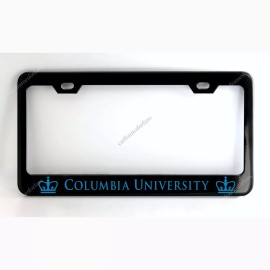 none Columbia University Black License Plate Frame Custom Made of Powder Coated Metal