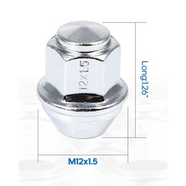 Nemtor M12x1.5 Wheel Spike Lug Nuts 20PCS Black Lug Nut Closed 1.26"(32mm) Long for EcoSport for Escape for Fiesta for Focus for Fusion for MKC for MKZ for Ranger for Transit Connect