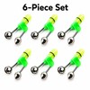 6-Piece Fishing Bite Alarm Bells with Luminous Night Light –
