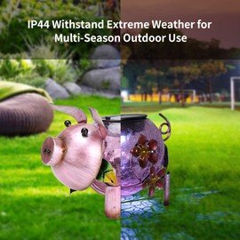 MUMTOP Solar Lantern - Solar Lights Outdoor Waterproof, Pig Solar Yard Decorations, Decorative Lantern Tabletop Ornaments for Garden Decor