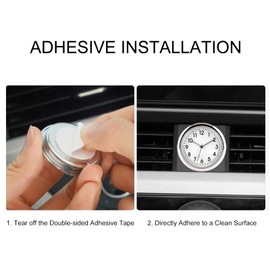 Dashboard Clock, Motorcycle Watches, Mini Vehicle Dashboard Clock, Mini Car Dashboard Clock, Quartz Car Clock, Car Air Vent Clip Clock, for Car Interior Decoration, Small, Black