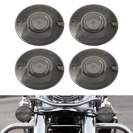 Amazicha Smoke 3 1/4 Inch Flat Turn Signal Lenses Covers Kit Compatible with Harley Davidson Touring Road King Road Glide Heritage Softail Street Glide Electra Glide Tour Glide 1986-Later（4 PCS）
