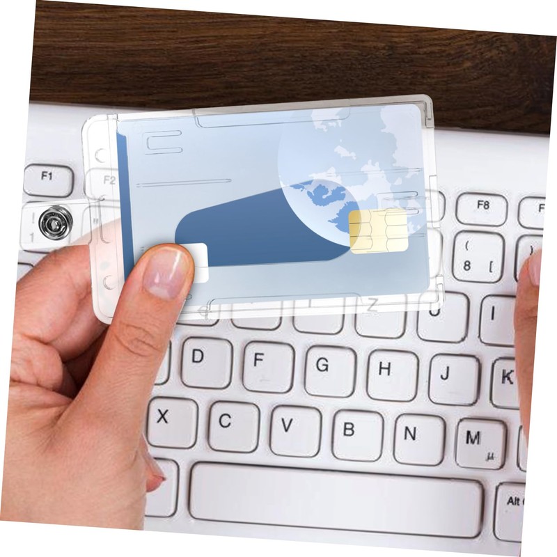 NUOBESTY 6pcs Transparent Id Holder with Thumb Slot Badge Sleeve