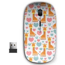 2.4G Ergonomic Portable USB Wireless Mouse for PC, Laptop, Computer, Notebook with Nano Receiver ( Lovely Giraffe Cute )