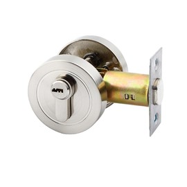 Sarini Stainless steel single face round bolt lock with keyed zinc deadbolt for many types of doors