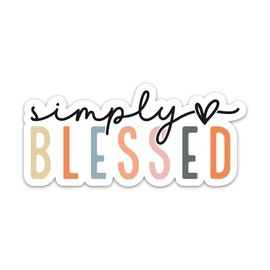 Simply Blessed Sticker Christian Bible Verse Sticker Inspirational Religious Faith Scripture Worship Prayers Waterproof Vinyl Stickers for Water Bottle Tumbler Decals Gifts for Adults Teens Kids
