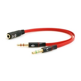System-S Audio Microphone Adaptor Cable for Smartphone Headset to PC Connection