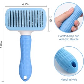 Pet Hair Remover, Dog Hair Remover, Cat Hair Remover, Dog Brush, Cat Brush, Pet Brush, Hair Remover, Pet Brush for Long and Short Hair, Clean Pet Hair from the Brush with One Button (Grey)