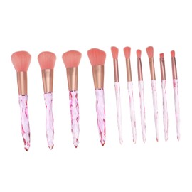 IWOWHERO 10Pcs Cosmetic Fiber Makeup Brush Set Soft Bristles for Foundation Eyeliner and Blush Durable Handle for Daily and Professional Use