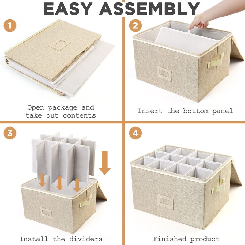 LotFancy Stemware Storage Container, Hard Shell, Stackable Wine Glass Storage