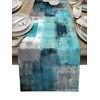 Table Runner Dresser Scarves, Turquoise and Grey Abstract Art Dining