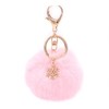 CrownOfRibbons Pink Fluffy Pom Christmas Keyring, with Snowflake Charm, Car,