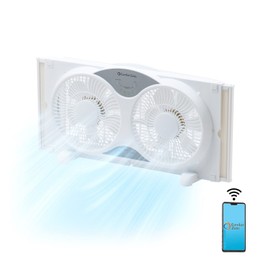 Comfort Zone Living Comfort 9" Smart Wi-Fi Reversible Twin Window Fan, 3 Speeds
