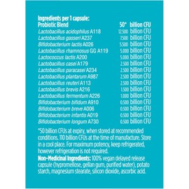 Genuine Health Probiotic for Women, 30 count, 50 Billion CFU, Natural daily digestive, immune, stress support, and vaginal pH balance, 15 diverse and balanced strains per capsule, Dairy, soy & gluten-free, Non-GMO, Vegan