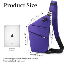 MaijjLyn Anti Theft Bag Crossbody Purse-Anti Theft Travel Bag for Women & Men Slim Sling Bag CrossBody with Adjustable Strap, Purple Right, Small, Anti Theft Bag