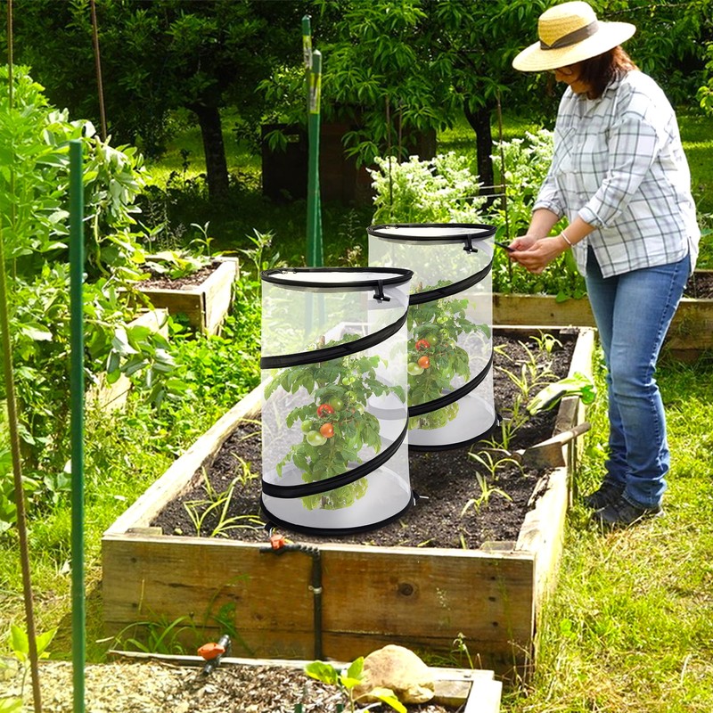 4 Pcs Pop Up Insect Barrier Plant Cover Net, 19.6"