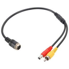 PATIKIL 4 Pin Aviation Male to RCA Male Adapter Cable 11.8 Inch / 30cm 4-Pin Aviation Connector to DC Male Connector Cable for Car Camera Monitor Video