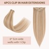TESS Clip in Extensions Echthaar 6stk 40g, 6 Clip in