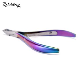 Rolabling Pro Stainless Steel Nail Art Cuticle Nipper Clipper 1 Pcs Rainbow Cuticle Scissor Dead Skin Remover Manicure Nail Art Tools